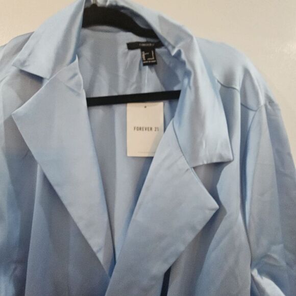 Baby Blue Trench Coat L - Picture 4 of 6